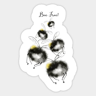 Be Free - Flying Away Bumble Bees Sticker